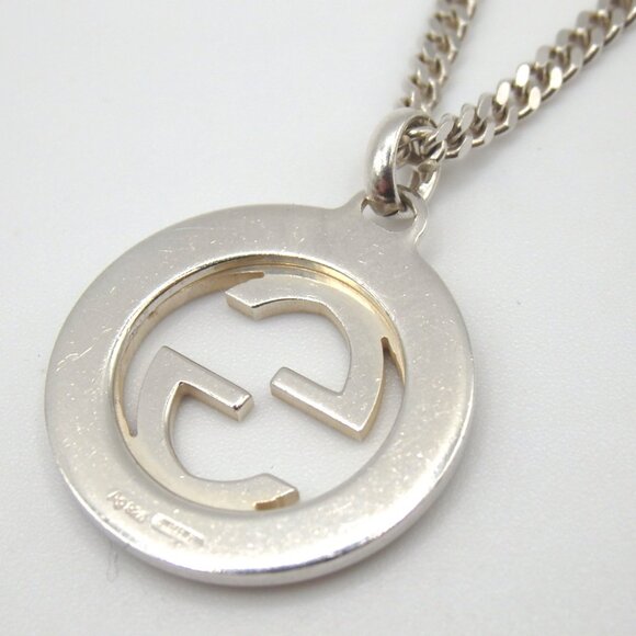 Authentic GUCCI Interlocking G Necklace Ag925 [Used] - Picture 3 of 7